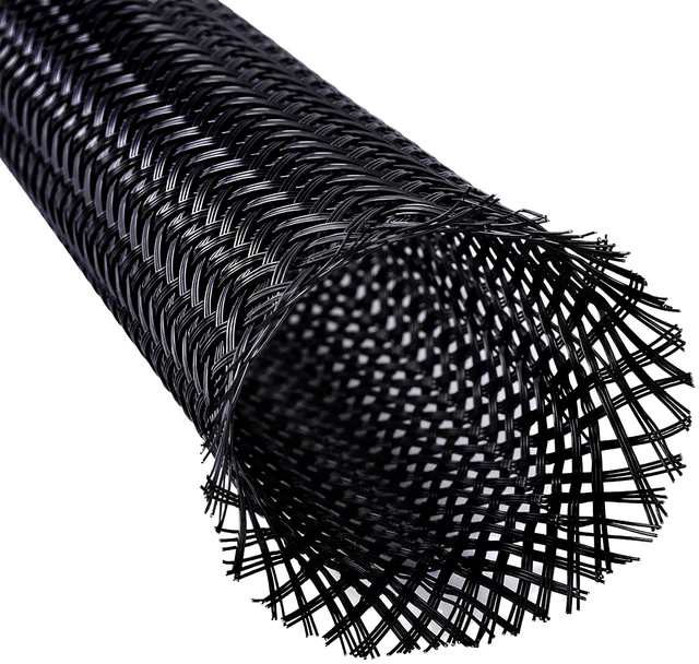 Main image of 32ft 1.4" Expandable Wire Loom Cover, Flexible Cable Sleeve Cord Management Black PET Braided Wire Harness Cover Shield Sleeve Durable Abrasion Resistance Cord Protector for Automotive Robot Machinery