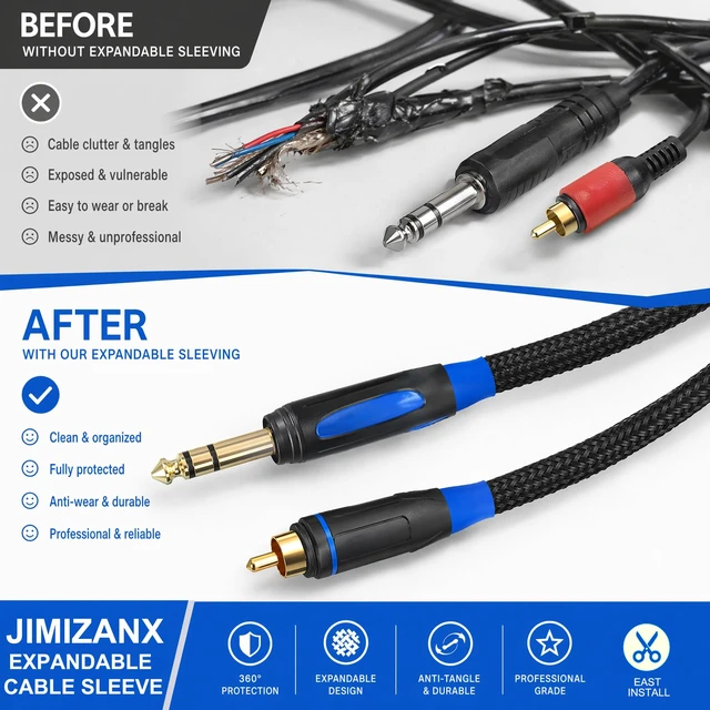 Alt view image 2 of 7 - 32ft 1.4" Expandable Wire Loom Cover, Flexible Cable Sleeve Cord Management Black PET Braided Wire Harness Cover Shield Sleeve Durable Abrasion Resistance Cord Protector for Automotive Robot Machinery