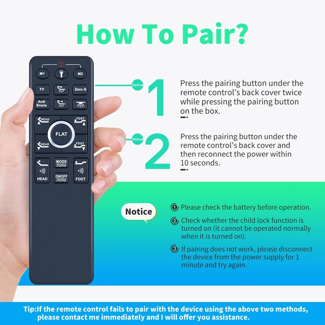 Alt view image 2 of 7 - Replacement Remote Control for EGOHOME Sven & Son Richmat HJH89 MUUEGM Dyonery Mattress MLILY Mojigam Adjustable Bed Base