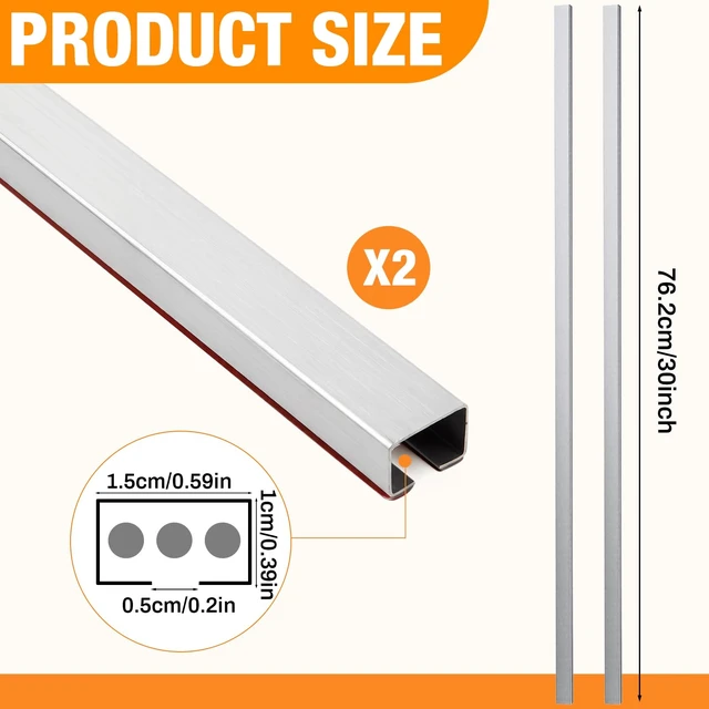 Alt view image 2 of 7 - 2 Pack 30" Long Metal Cord Cover Self-Adhesive Brushed Lamp Cable Raceway Wire Hider for Wall Cable Home Office Kitchen(Silver)