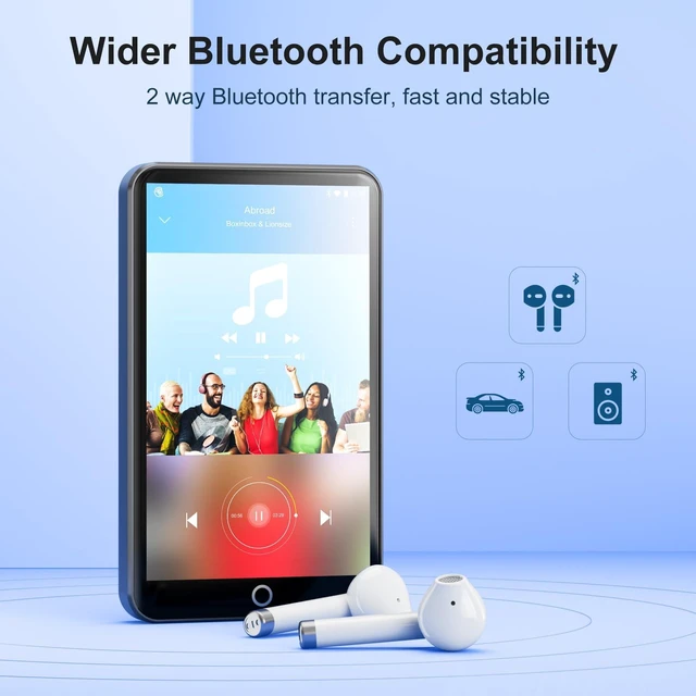 Alt view image 5 of 7 - Android MP3 Player 4" Touchscreen Bluetooth WiFi Gray Android 9 OS, 2GB RAM+16GB ROM, Speaker, Spotify/ Music/Audible, Google Play Store for Apps