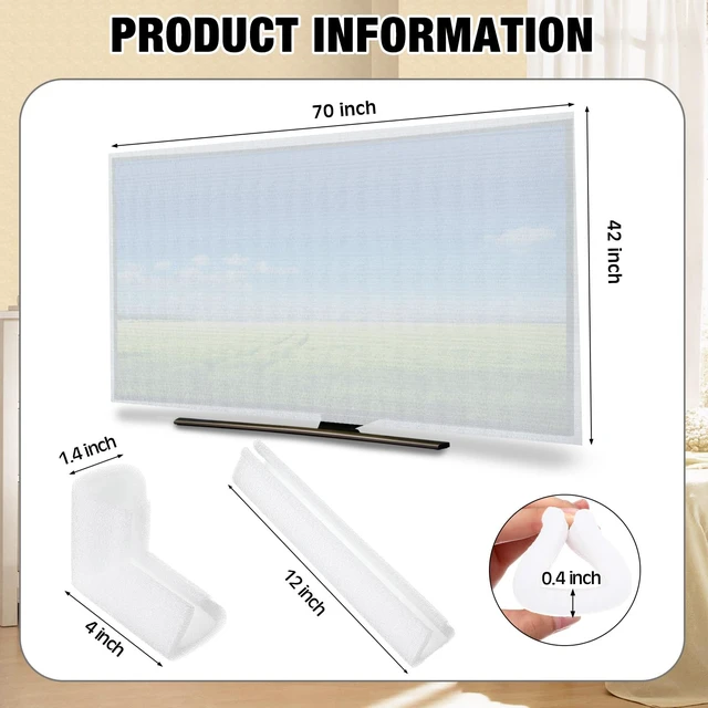 Alt view image 2 of 6 - TV Moving Foam Set, 18 Pcs 55-70'' Screen Cover & Corner Protector Include 2 Pcs Foam Screen Cover Fits up to 70'' W x 42'' H, 16 Pcs Moving Corner Edge Protector for TV Display Packing Moving