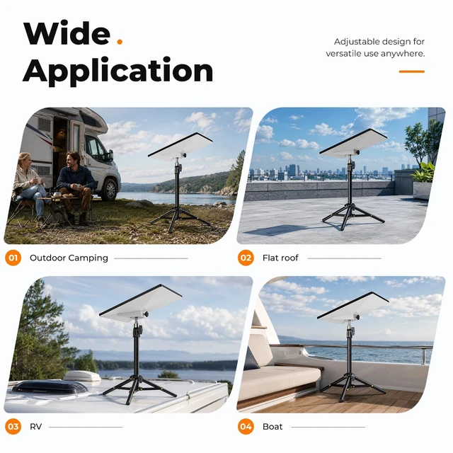 Alt view image 2 of 7 - Starlink Mini Tripod Stand Mount, 2 Level Adjustable Foldable Stable Includes: Aluminum Adapter, Storage Bag, Stainless Screws, ToolFree Installation
