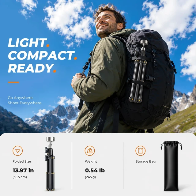 Alt view image 6 of 7 - Starlink Mini Tripod Stand Mount, 2 Level Adjustable Foldable Stable Includes: Aluminum Adapter, Storage Bag, Stainless Screws, ToolFree Installation