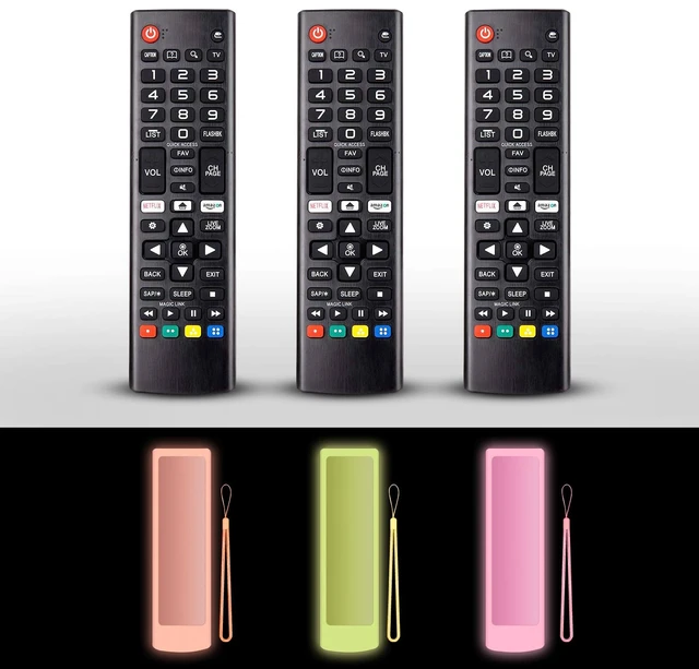 Main image of (3+3 Packs) Universal Replacement Remote No Setup Fit LG All TV Remote with Anti-Lost Soft Protective Silicone Cover Yellow & Orange & Pink Compatible with LG All Smart LCD LED HDTV UHD OLED 3D 4K TVs