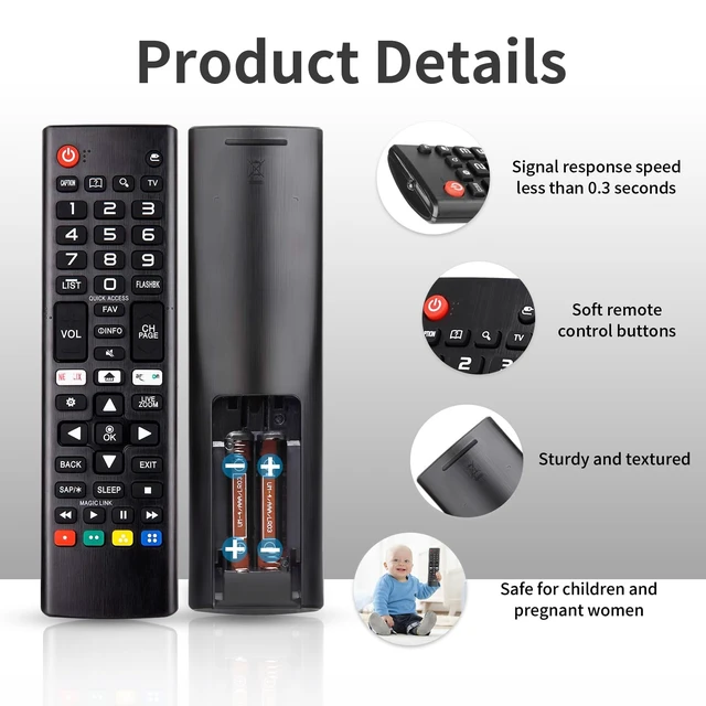 Alt view image 3 of 6 - (3+3 Packs) Universal Replacement Remote No Setup Fit LG All TV Remote with Anti-Lost Soft Protective Silicone Cover Yellow & Orange & Pink Compatible with LG All Smart LCD LED HDTV UHD OLED 3D 4K TVs