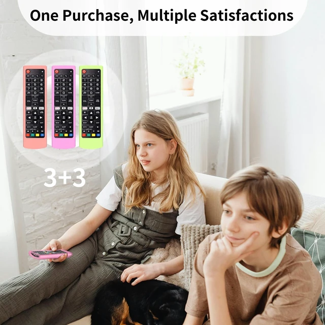 Alt view image 6 of 6 - (3+3 Packs) Universal Replacement Remote No Setup Fit LG All TV Remote with Anti-Lost Soft Protective Silicone Cover Yellow & Orange & Pink Compatible with LG All Smart LCD LED HDTV UHD OLED 3D 4K TVs