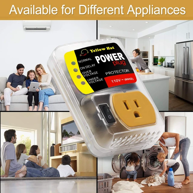 Alt view image 6 of 7 - Surge Protector,Voltage Protector for Home Appliance 110V 15A 2200W 2 Pack Multi Function, Indicator Light, Plug with Protection Wall Mount, Power Suppressor for Refrigerator/TV/PC