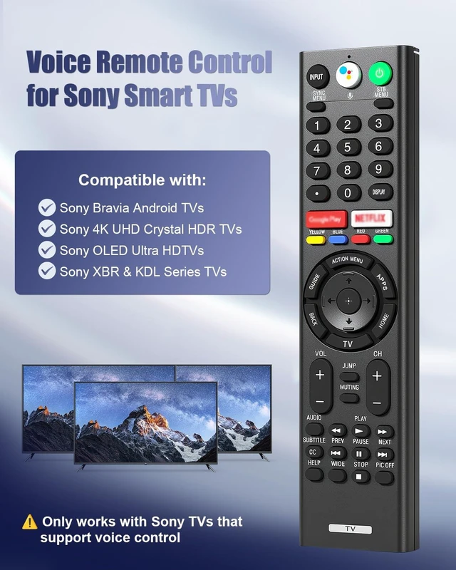 Alt view image 2 of 7 - Replacement Remote for Sony TV with Glow-in-The-Dark Green Protective Case Compatible with for Sony Bravia XR/XBR/KD/K Series Google/Android TVs,for 20162026 Models