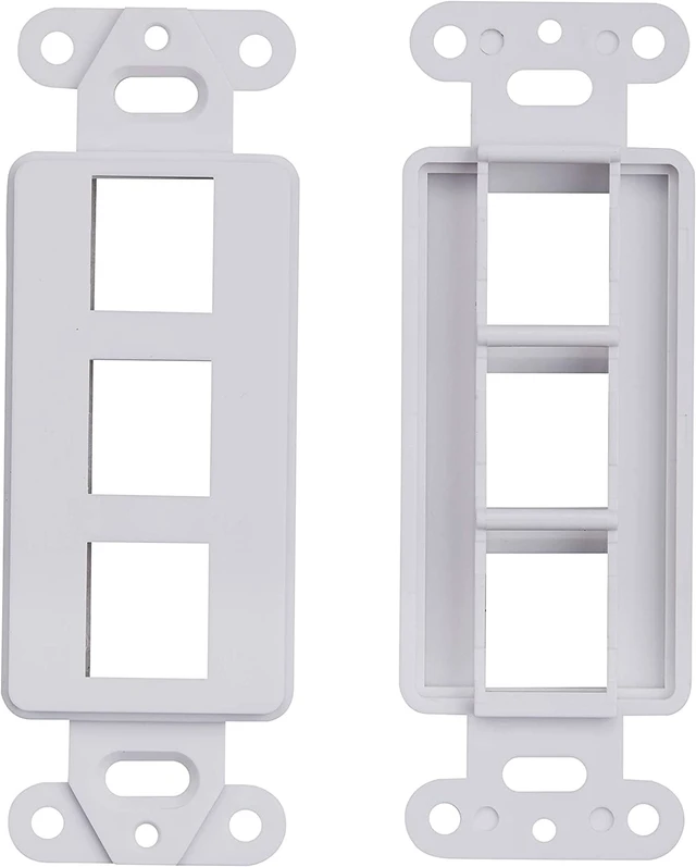 Alt view image 5 of 6 - 10 Pack Keystone Wall Plate 3 Port, White Decorator Insert Cover for Ethernet, HDMI, Coax, Cat6 Cat5, RJ45, Home & Office Installations