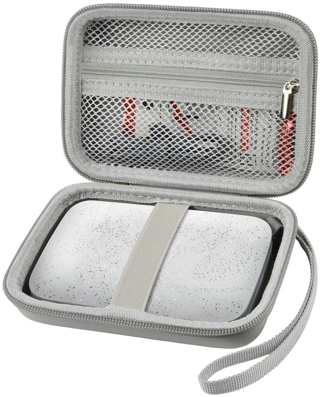 Main image of Hard Case for HP Sprocket Portable 2x3, Select and 2nd Edition Grey Organizer, Room for Photo Paper, USB Cable and Small Accessories, School Projects, Parties and Trip - Box Only