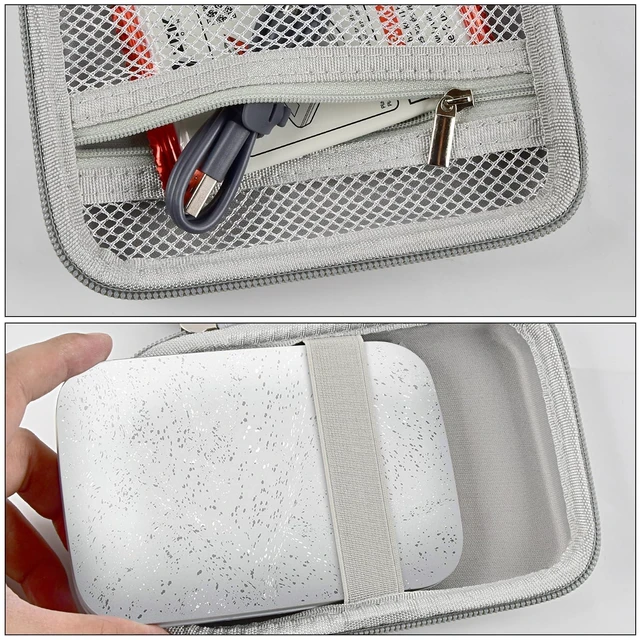 Alt view image 4 of 7 - Hard Case for HP Sprocket Portable 2x3, Select and 2nd Edition Grey Organizer, Room for Photo Paper, USB Cable and Small Accessories, School Projects, Parties and Trip - Box Only