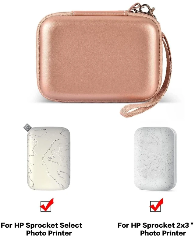 Alt view image 2 of 7 - Hard Case for HP Sprocket Portable 2x3, Select and 2nd Edition Rose Gold Organizer, Room for Photo Paper, USB Cable and Small Accessories, School Projects, Parties and Trip - Box Only