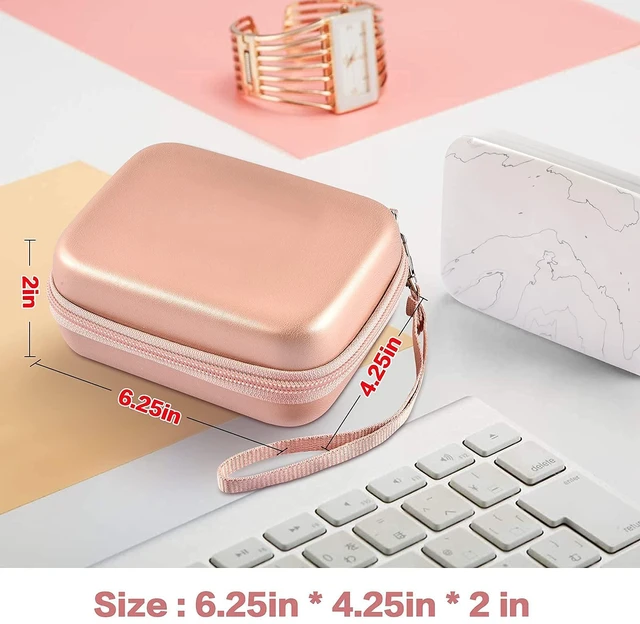Alt view image 7 of 7 - Hard Case for HP Sprocket Portable 2x3, Select and 2nd Edition Rose Gold Organizer, Room for Photo Paper, USB Cable and Small Accessories, School Projects, Parties and Trip - Box Only