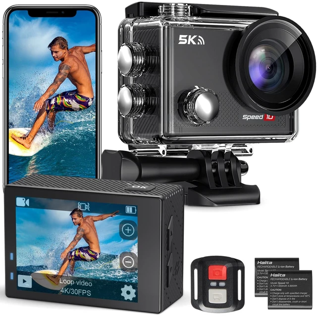 Main image of Action Camera 4K 30FPS, 30MP Underwater Camera with 131FT Waterproof Housing, EIS, WiFi App, Remote Control, 170° Wide Angle for Helmet, Bike and Snorkeling