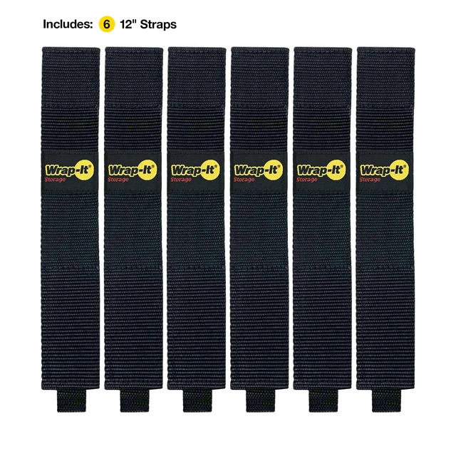 Alt view image 3 of 7 - Twin-Straps by - 12" (6-Pack) Hook and Loop Hanging Cord Wrap for Multi-Purpose Cable and Hose Storage