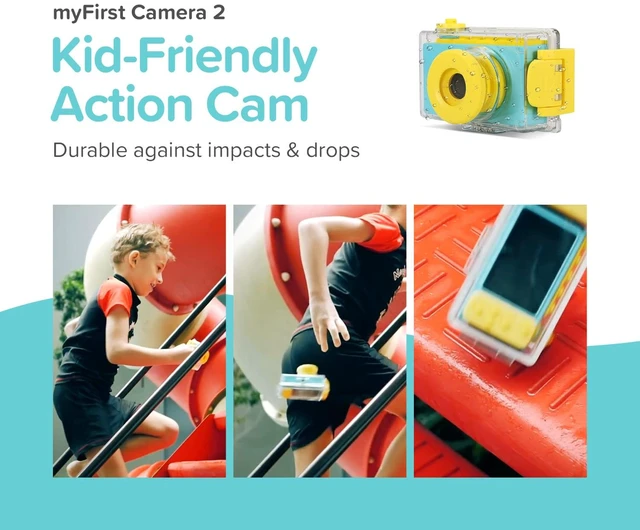 Alt view image 4 of 7 - myFirst Camera 2 - Kids Action and Underwater Camera, 8MP 1080P HD Video Webcam, For Toddler, Tripod Mount, MicroSD Card, Neck Lanyard, Christmas or Birthday Gift for Kids 3-12 (Blue)