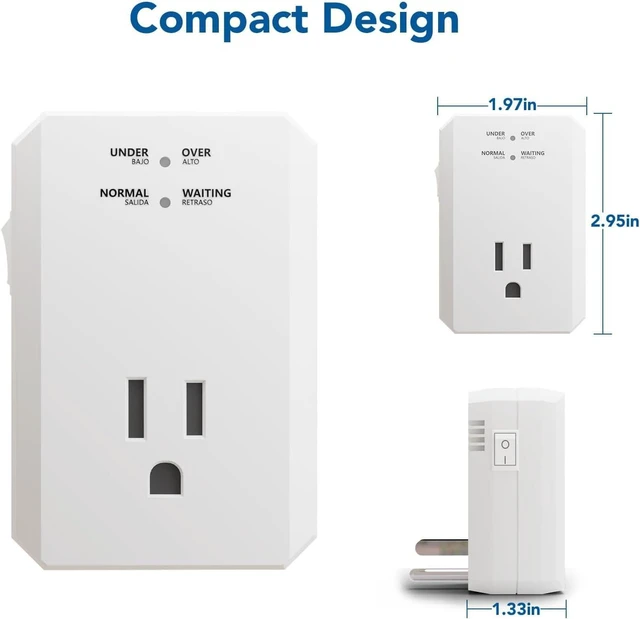 Alt view image 4 of 6 - Single Outlet Surge Protector, Small Surge Protector Wall Tap with Ground Protected Light Indicators for Refrigerators, PC, TV, Xbox Series X, PS5 and Home Appliances, 15A, 1875W, 120V, 4 Pack