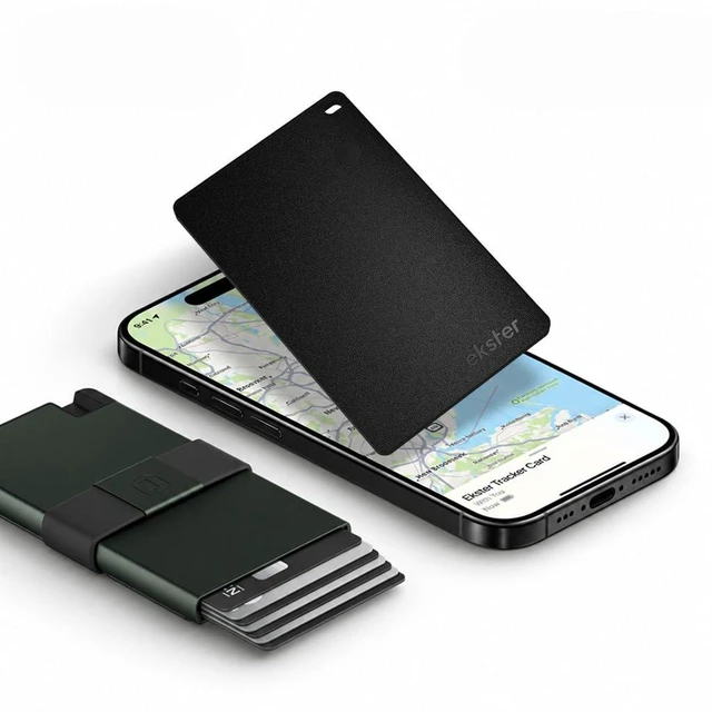 Main image of Tracker Card, Wallet Tracker for iPhone & Android, Rechargeable Bluetooth Tracking Card Works with Apple Find My & Google Find Hub, Slim Wallet Locator - Credit Card-Sized Tracker for Wallets