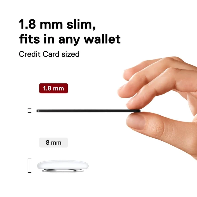 Alt view image 2 of 7 - Tracker Card, Wallet Tracker for iPhone & Android, Rechargeable Bluetooth Tracking Card Works with Apple Find My & Google Find Hub, Slim Wallet Locator - Credit Card-Sized Tracker for Wallets