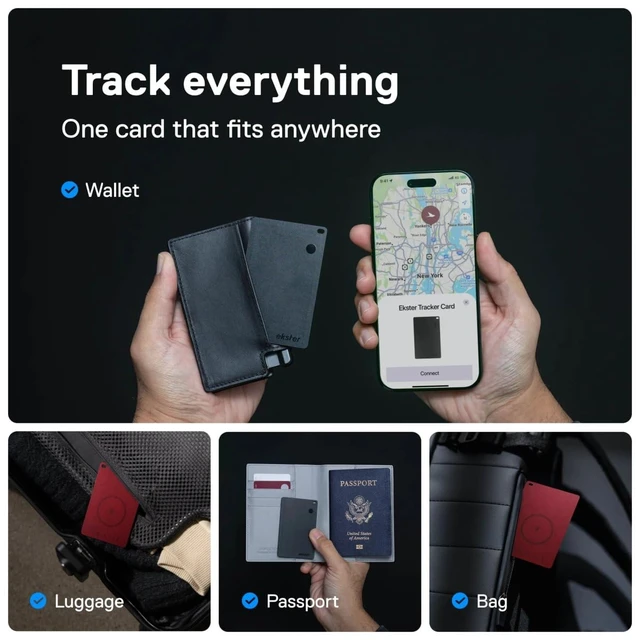 Alt view image 5 of 7 - Tracker Card, Wallet Tracker for iPhone & Android, Rechargeable Bluetooth Tracking Card Works with Apple Find My & Google Find Hub, Slim Wallet Locator - Credit Card-Sized Tracker for Wallets