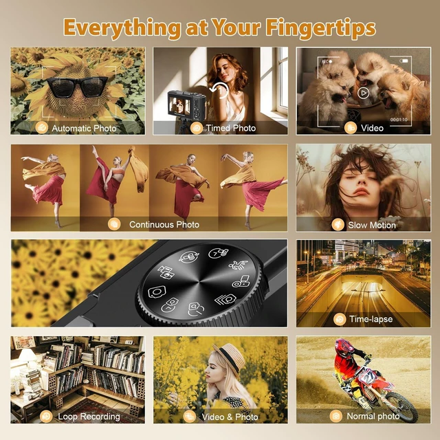 Alt view image 7 of 7 - 5K Digital Camera for Photography, 80MP Vlogging Camera for YouTube 12 × Optical Zoom, Autofocus, 3" 180° Flip Screen, Retractable Lens, Flash, 16GB Micro SD Card & 2 Batteries