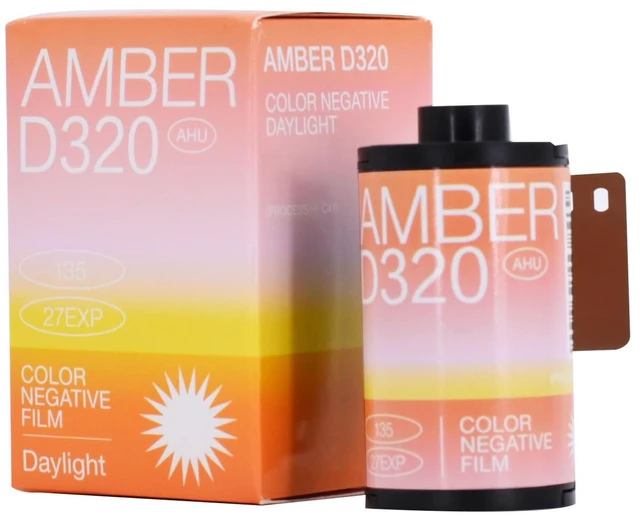 Main image of Amber D320 AHU Film 35mm Color Negative Cine Film, 27 Exposures, ISO320, Cinematic, C41 or ECN-2 Process