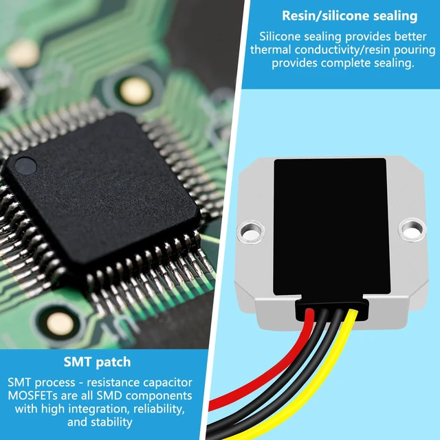 Alt view image 3 of 7 - DC-DC (15V-32V) 120W 10A 24V to 12V Buck Converter, Power Transformer, Voltage Regulator IP68 Waterproof Module for Scooters, Cars, Trucks