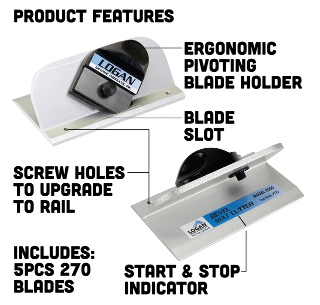 Alt view image 3 of 6 - Authentic Brand 2000 Push Style Mat Cutter for Matting and Picture Framing, Made in the USA