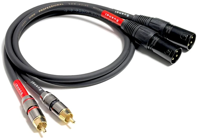 Main image of WJSTN RCA to XLR Cable, XLR Male to RCA Male Cable, HiFi Audio Cable, 4N OFC 20AWG Shielded Twisted Pair Oxygen-Free Copper Braid Conductors, 2Pack (2Feet)