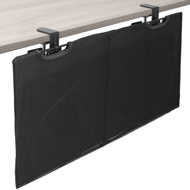 Main image of Black Clamp-on 30 inch Desk Cable Management Sleeve, DESK-SKIRT-30P Privacy Desk Skirt, Cable Organizer, Wire Hider Kit Panel System