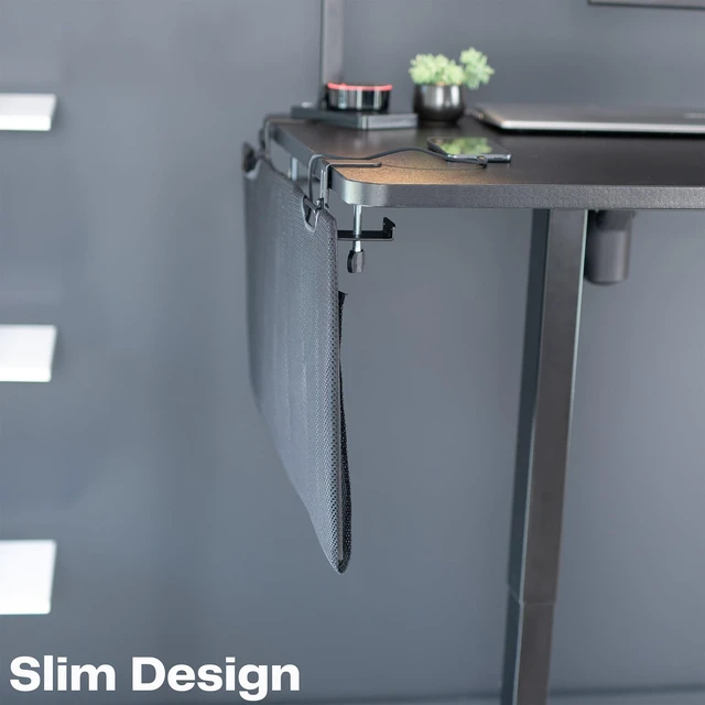 Alt view image 6 of 7 - Black Clamp-on 30 inch Desk Cable Management Sleeve, DESK-SKIRT-30P Privacy Desk Skirt, Cable Organizer, Wire Hider Kit Panel System