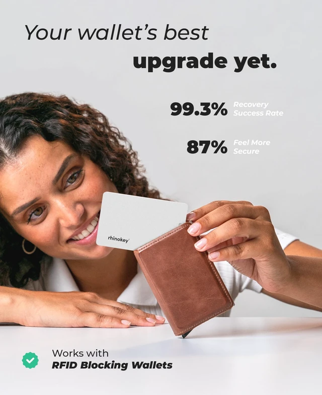 Alt view image 5 of 7 - ® Slim Wallet Tracker Card Android Works with Google Find Hub IP68 Waterproof,Rechargeable Bluetooth Tracking,0.07in,Fits Wallets,Bags & Luggage,Built-in Key Chain Hole Left-Behind Alerts