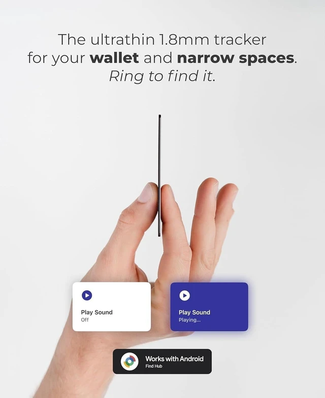 Alt view image 2 of 7 - ® Wallet Tracker Card,(Android Only) 0.07in Slim Rechargeable Card Tracker Works with Google's Find Hub IP68 Item Finder with Key Chain Hole (1 Pack - Android)