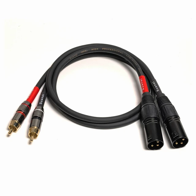 Alt view image 2 of 7 - WJSTN RCA to XLR Cable, XLR Male to RCA Male Cable, HiFi Audio Cable, 4N OFC 20AWG Shielded Twisted Pair Oxygen-Free Copper Braid Conductors, 2Pack (2Feet)