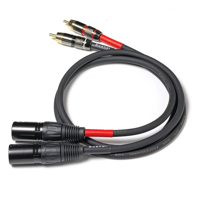 Alt view image 3 of 7 - WJSTN RCA to XLR Cable, XLR Male to RCA Male Cable, HiFi Audio Cable, 4N OFC 20AWG Shielded Twisted Pair Oxygen-Free Copper Braid Conductors, 2Pack (2Feet)