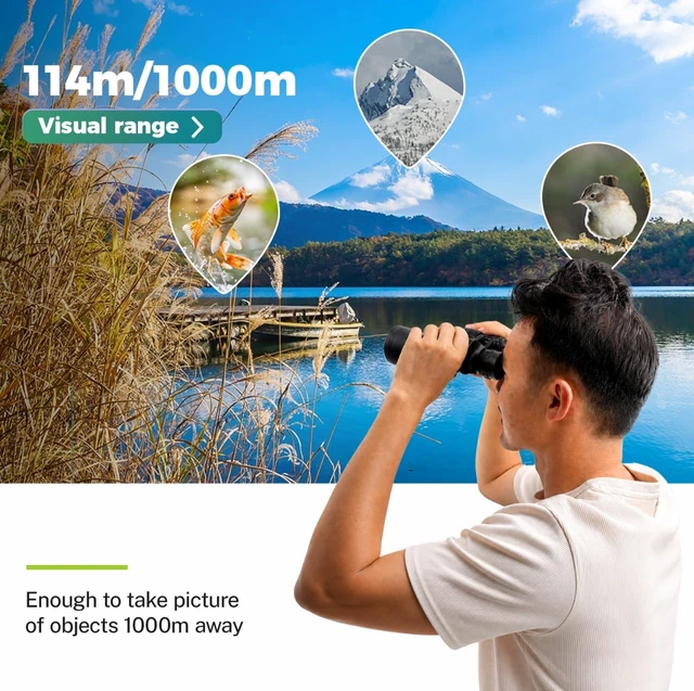 Alt view image 2 of 7 - 20x50 High Powered Binoculars for Adults, Waterproof Compact Binoculars with Low Light Vision for Bird Watching Hunting Football Games Travel Stargazing Cruise, Christmas Birthday Gifts for Men
