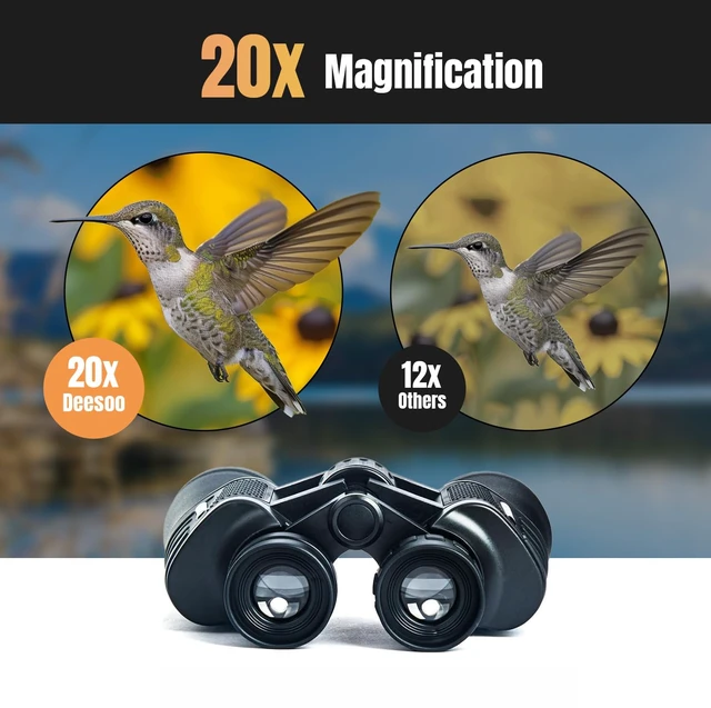 Alt view image 4 of 7 - 20x50 High Powered Binoculars for Adults, Waterproof Compact Binoculars with Low Light Vision for Bird Watching Hunting Football Games Travel Stargazing Cruise, Christmas Birthday Gifts for Men