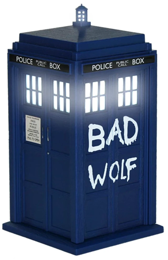 Main image of Doctor Who BAD WOLF TARDIS Bluetooth Speaker with Light & Sound Effects Bring the Time Lord's legendary time machine to life with authentic Doctor Who sounds, audiobooks, and illuminating effects!