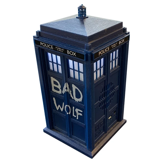 Alt view image 4 of 7 - Doctor Who BAD WOLF TARDIS Bluetooth Speaker with Light & Sound Effects Bring the Time Lord's legendary time machine to life with authentic Doctor Who sounds, audiobooks, and illuminating effects!