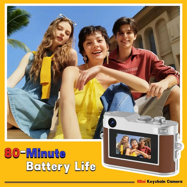 Alt view image 4 of 7 - Mini Keychain Camera, 1080P & 2MP Retro Aesthetic, 8GB Memory, Pocket-Sized Vintage Camera, Bag Charm, Birthday Gift