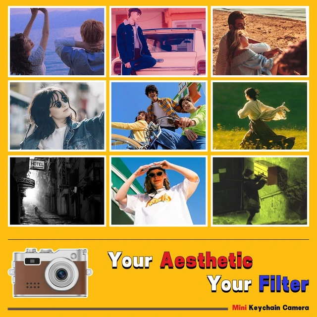 Alt view image 5 of 7 - Mini Keychain Camera, 1080P & 2MP Retro Aesthetic, 8GB Memory, Pocket-Sized Vintage Camera, Bag Charm, Birthday Gift