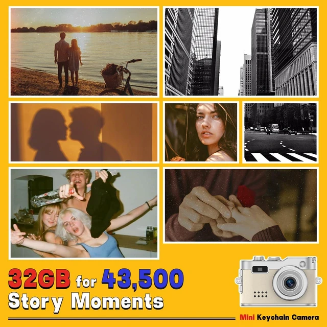 Alt view image 2 of 7 - Y2K Mini Keychain Camera, Retro Aesthetic Digital Point and Shoot Camera for Teens, Pocket-Sized Vintage Digicam Bag Charm, 1080P Vlogging Camera with 8GB Card, Birthday Gift for Kids & Friends