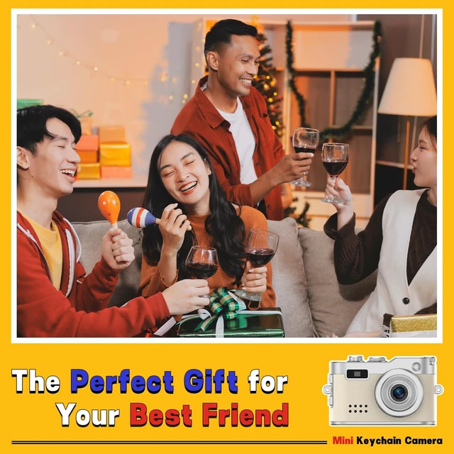 Alt view image 7 of 7 - Y2K Mini Keychain Camera, Retro Aesthetic Digital Point and Shoot Camera for Teens, Pocket-Sized Vintage Digicam Bag Charm, 1080P Vlogging Camera with 8GB Card, Birthday Gift for Kids & Friends
