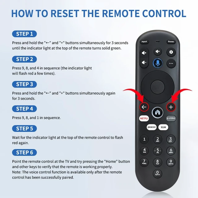 Alt view image 7 of 7 - Voice Remote Control Replacement for Element Xumo TV/Stream Box E500AC65C E500AC43C E500AC55C E500AC50C, with Voice Function for Element 65 4K UHD HDR Xumo TV