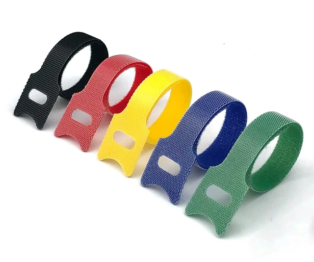 Alt view image 4 of 6 - 100 Pack 5 Color Reusable Cable Ties Multi Color Releasable Cable Straps Adjustable Hook and Loop Colorful Cable Wire Tidy for PC Cable Management
