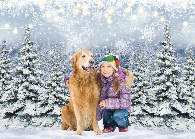 Alt view image 5 of 7 - Winter Forest Photography Backdrop Glitter Snowy Pine Tree Scene Background 10X8FT Winter Christmas Backdrop, Xmas Happy New Year Family Holiday Party Decoration Banner, Photo Prop