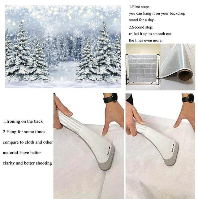 Alt view image 7 of 7 - Winter Forest Photography Backdrop Glitter Snowy Pine Tree Scene Background 10X8FT Winter Christmas Backdrop, Xmas Happy New Year Family Holiday Party Decoration Banner, Photo Prop