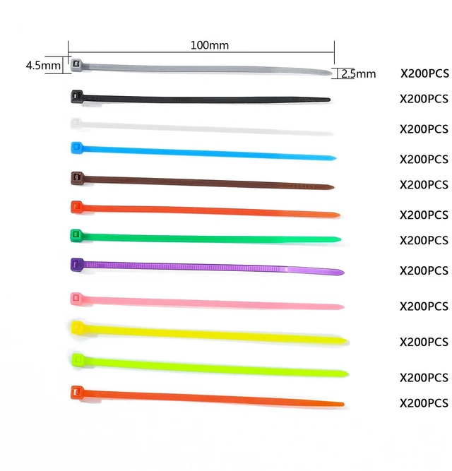 Alt view image 2 of 7 - 2400 Pcs Mixed Colored Zip Ties, 4 Inch Multicolor Self Locking Nylon Cable Zip Ties,12Assorted Colorful Cable Ties Resistant for Home Office Garden Garage Workshop chicken legbands