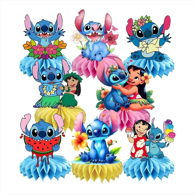 Main image of 8Pcs Stitch Table Centerpiece Double Side Design Birthday Party Supplies for Kids Party Table Decorations